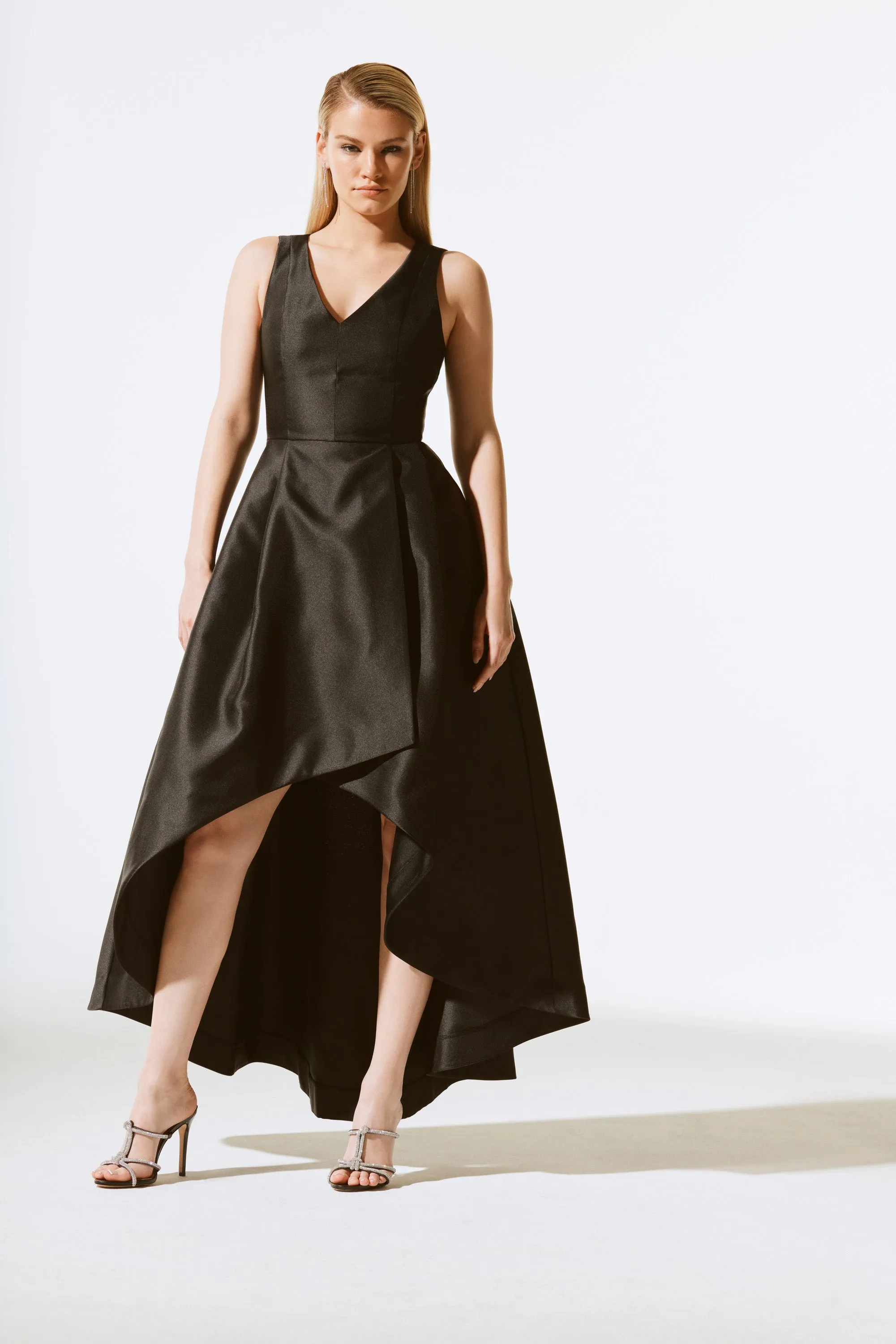 Woven Twill Fit And Flare Gown